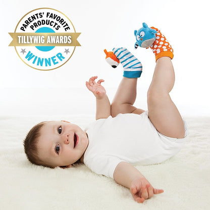 Bbluv Duo Developmental Foot Finders with Rattle - Owl & Fox