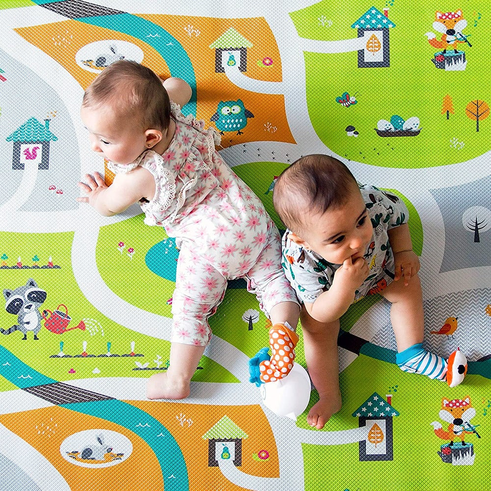 Bbluv Duo Developmental Foot Finders with Rattle - Owl & Fox