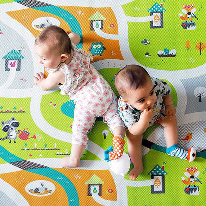 Bbluv Duo Developmental Foot Finders with Rattle - Owl & Fox