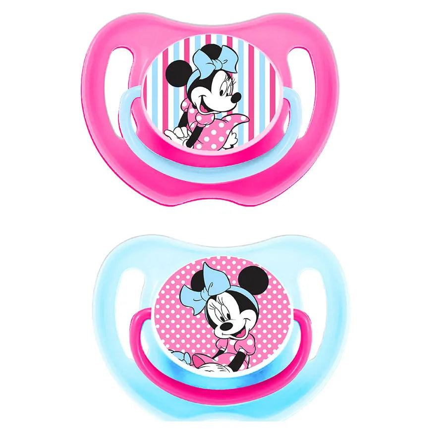 Disney -Pack of 2 Baby Soother, Pacifier - Fun Style Minnie Mouse (Pink)