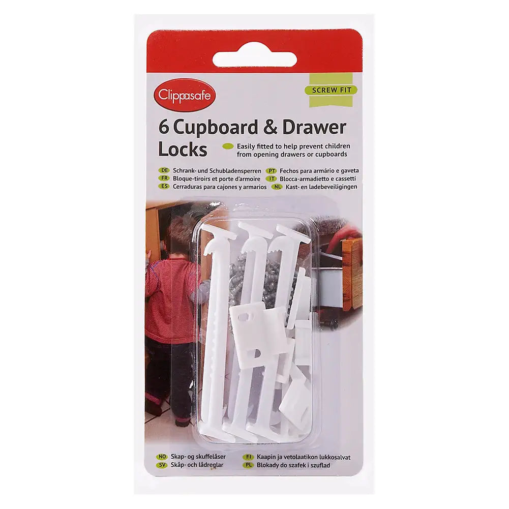 Clippasafe Cupboard & Drawer Locks (6 Pack) Clippasafe Cupboard & Drawer Locks (6 Pack)