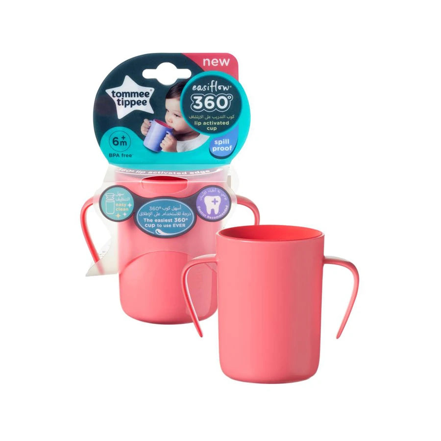 Tommee Tippee Easiflow 360 Handled Cup (Blue/Pink)