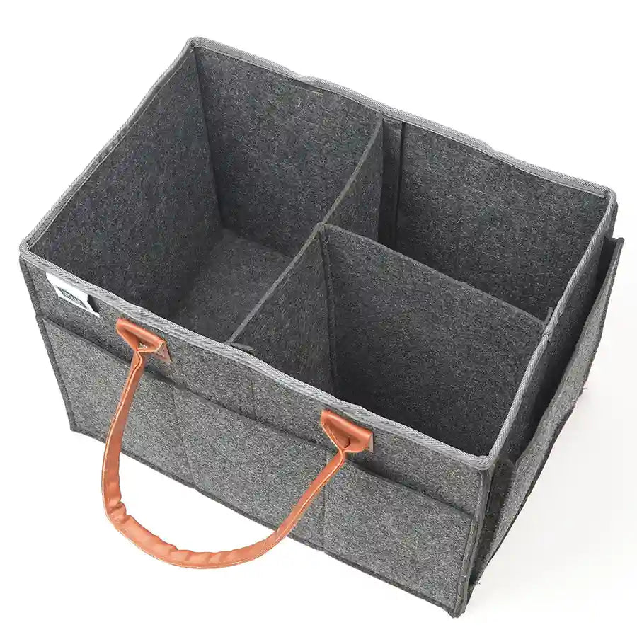 Little Story Diaper Caddy + Travel Pouch - Large (Dark Grey)