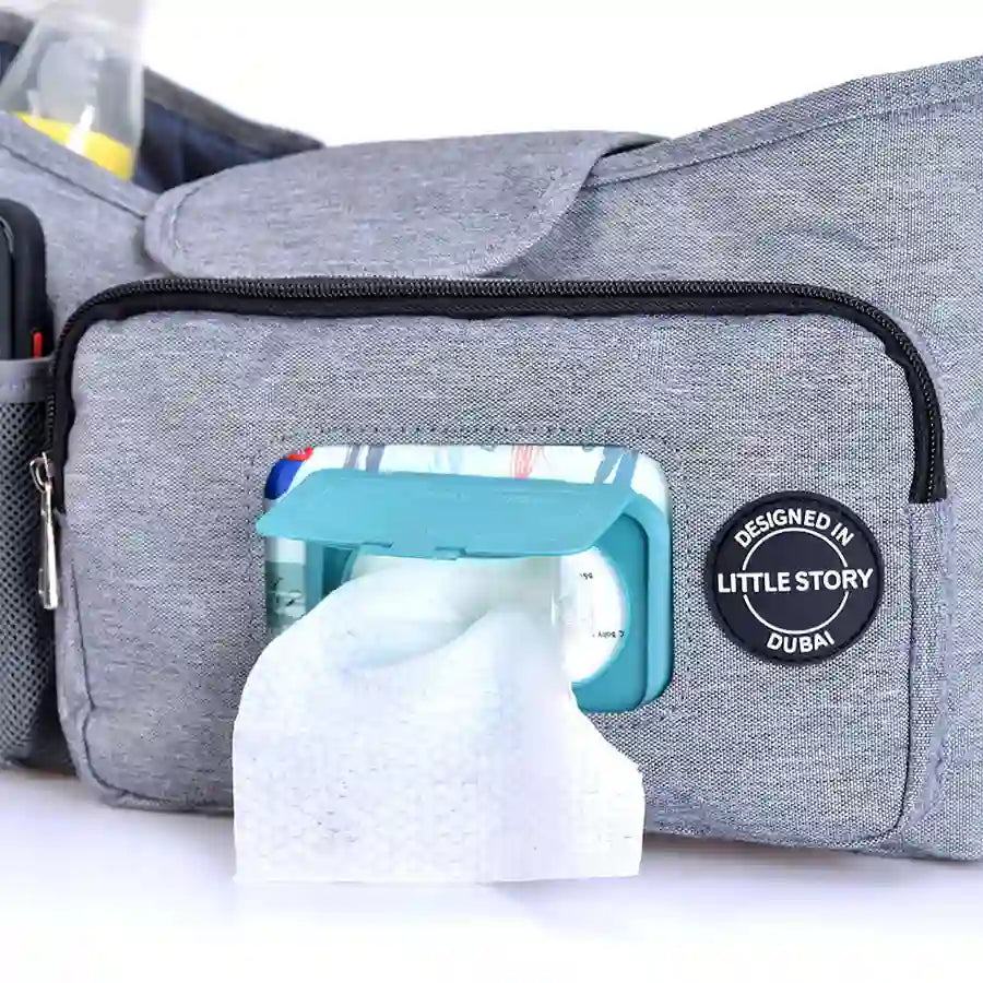 Little Story Stroller Diaper Organizer Bag (Grey)