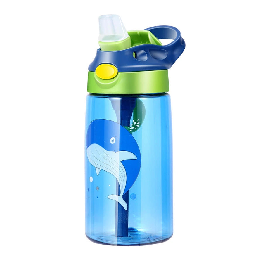 Bonjour Sip Box Kids Water Bottle 450ml with Straw (Blue Whale)
