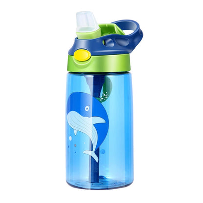 Bonjour Sip Box Kids Water Bottle 450ml with Straw (Blue Whale)