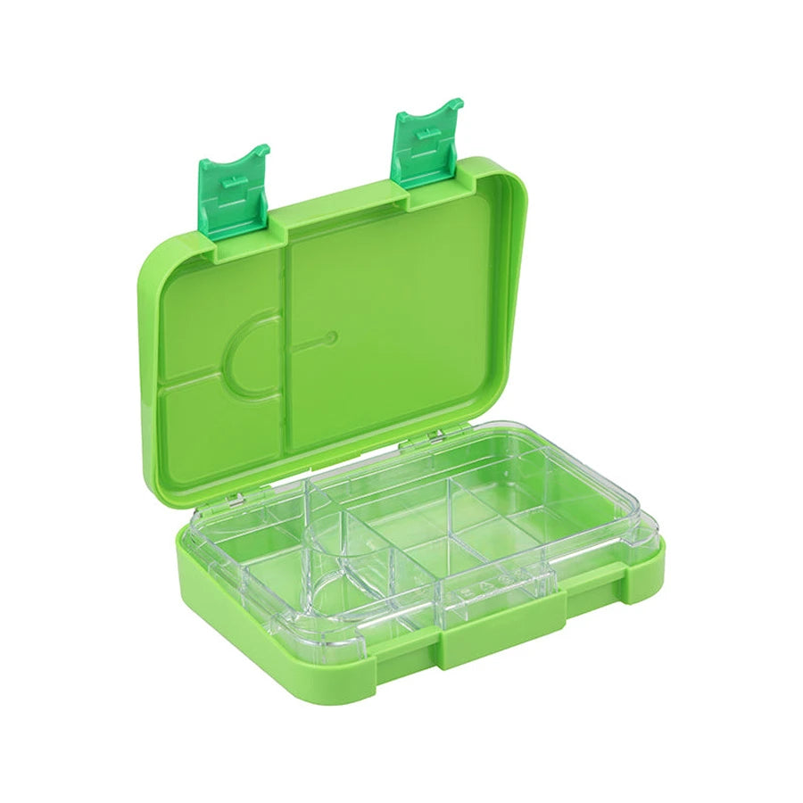 Bonjour Snax Box Bento Mini Lunch Box 6/4 Compartments (Green Dino)