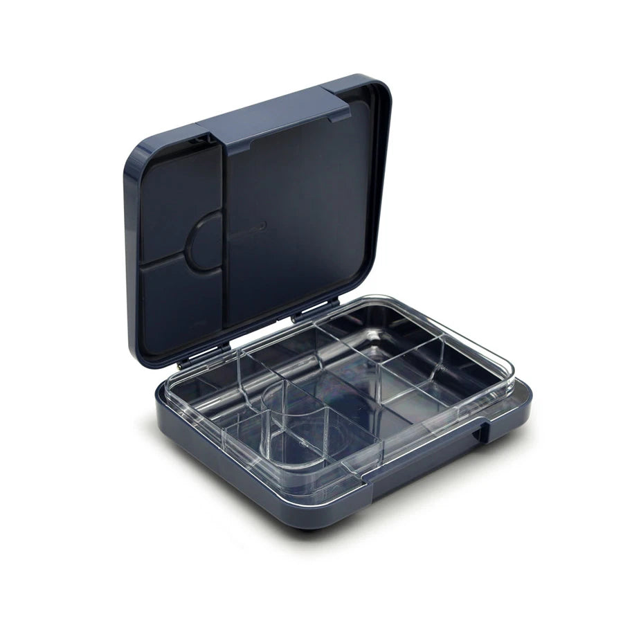 Bonjour Tiff Box Uni Clip Bento Lunch Box, 6/4 Compartments (Blue Spaceman)