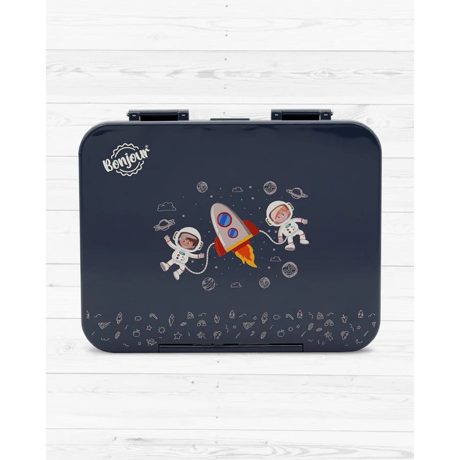 صندوق غداء Bonjour Tiff Box Uni Clip Bento، 6/4 مقصورات (رجل فضاء أزرق) صندوق غداء Bonjour Tiff Box Uni Clip Bento، 6/4 مقصورات (رجل فضاء أزرق)