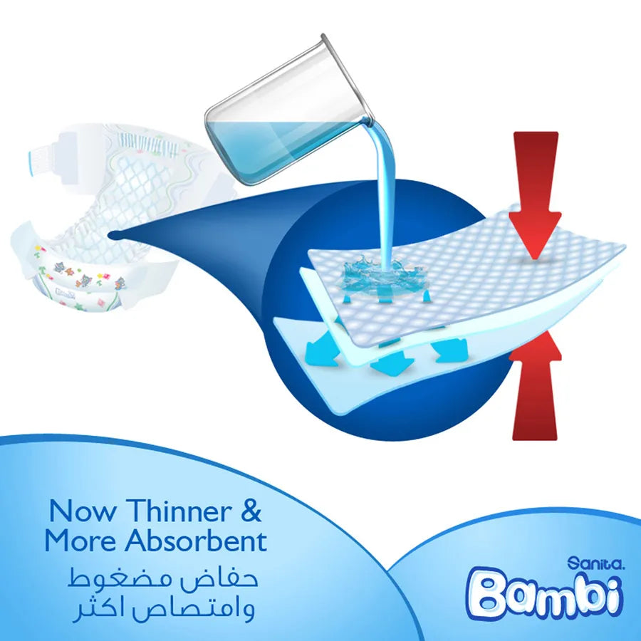 Bambi Baby Diapers Size 6 (18+ kg) Pack of 40 (Jumbo Pack)