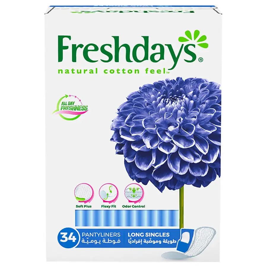 Freshdays Daily Liners Long Singles 34 Pads