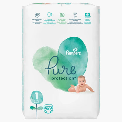 Pampers Pure Protection Diapers Size 1 (2–5 kg) Pack of 50