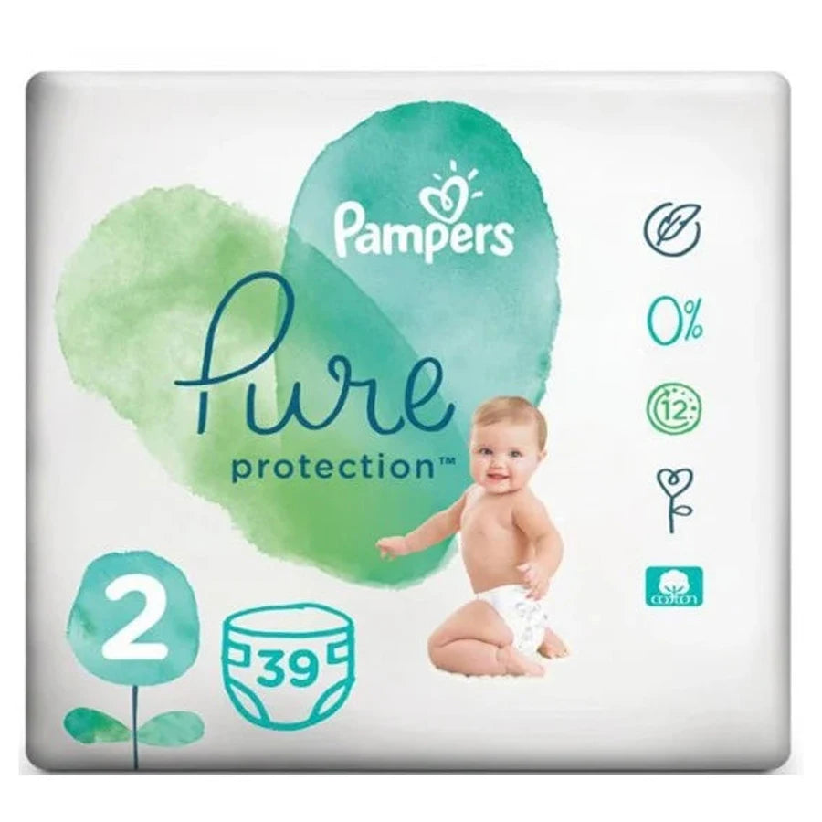 Pampers Pure Protection Diapers Size 2 (4–8 kg) Pack of 39