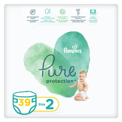 Pampers Pure Protection Diapers Size 2 (4–8 kg) Pack of 39
