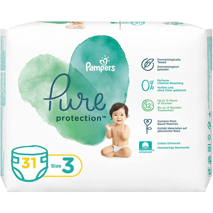 Pampers Pure Protection Diapers Size 3 (6–10 kg) Pack of 31