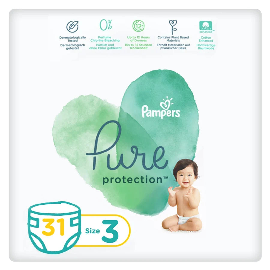 Pampers Pure Protection Diapers Size 3 (6–10 kg) Pack of 31