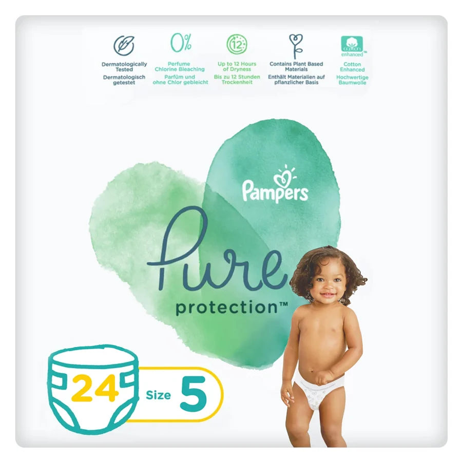 Pampers Pure Protection Diapers Size 5 - 24's