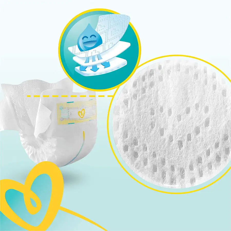 Pampers Premium Protection Diapers Size 1 (2–5 kg) Pack of 72 (Jumbo Pack)
