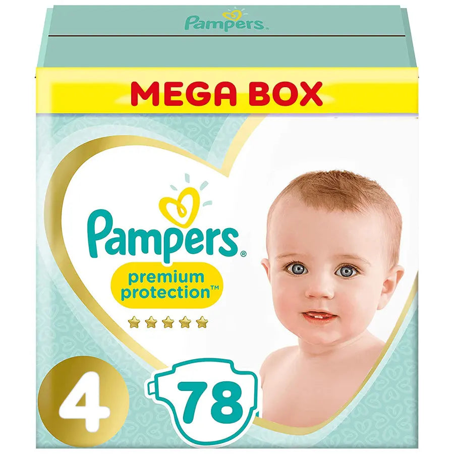 Pampers Premium Protection Diapers Size 4 (9–14 kg) Pack of 78 (Mega Box)