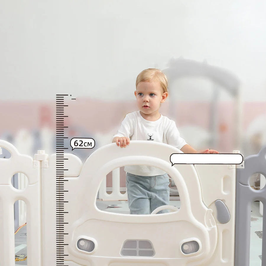 Little Angel Kids Playpen - 123 x 123 x 62cm (White/Grey)