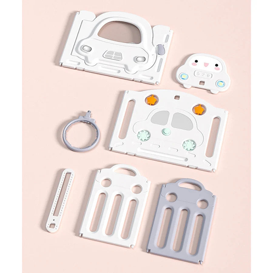 Little Angel Kids Playpen - 123 x 123 x 62cm (White/Grey)