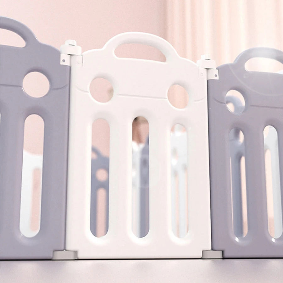 Little Angel Kids Playpen - 123 x 123 x 62cm (White/Grey)
