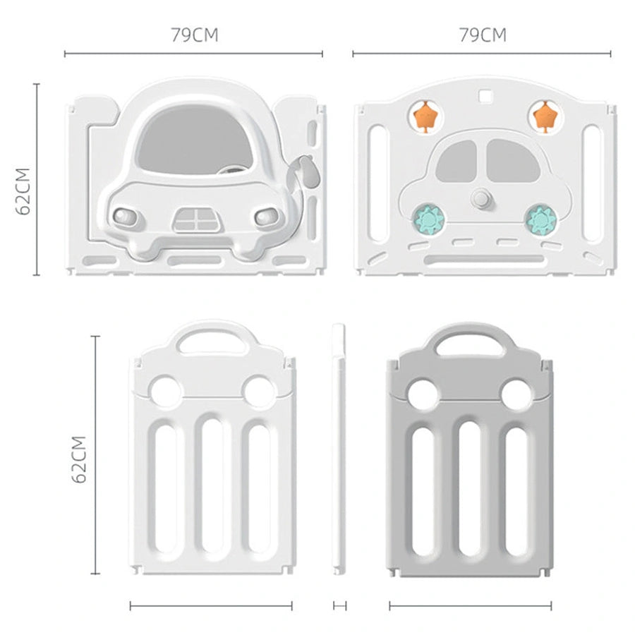 Little Angel Kids Playpen - 123 x 123 x 62cm (White/Grey)