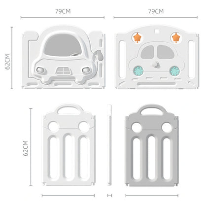 Little Angel Kids Playpen - 123 x 123 x 62cm (White/Grey)