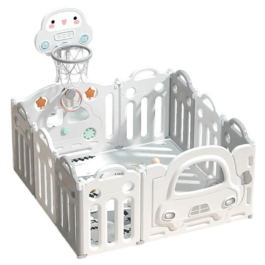 Little Angel Kids Playpen - 123 x 123 x 62cm (White/Grey)