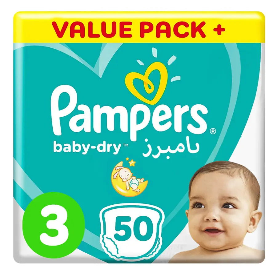 Pampers Baby-Dry Diaper Size 3 - 50's (Value Pack Plus)