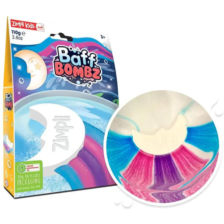 Baff Bomb White Moon Rainbow Effect