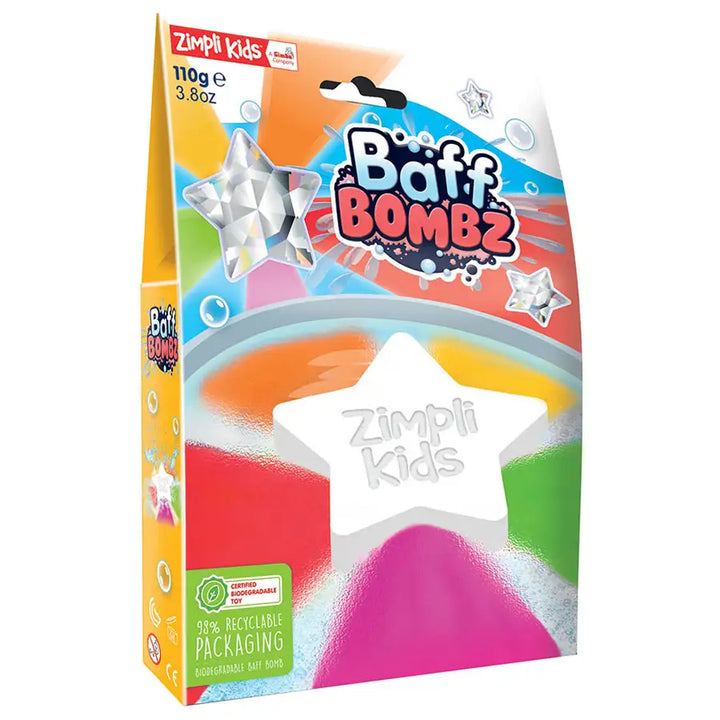 Baff Bomb White Star Rainbow Effect