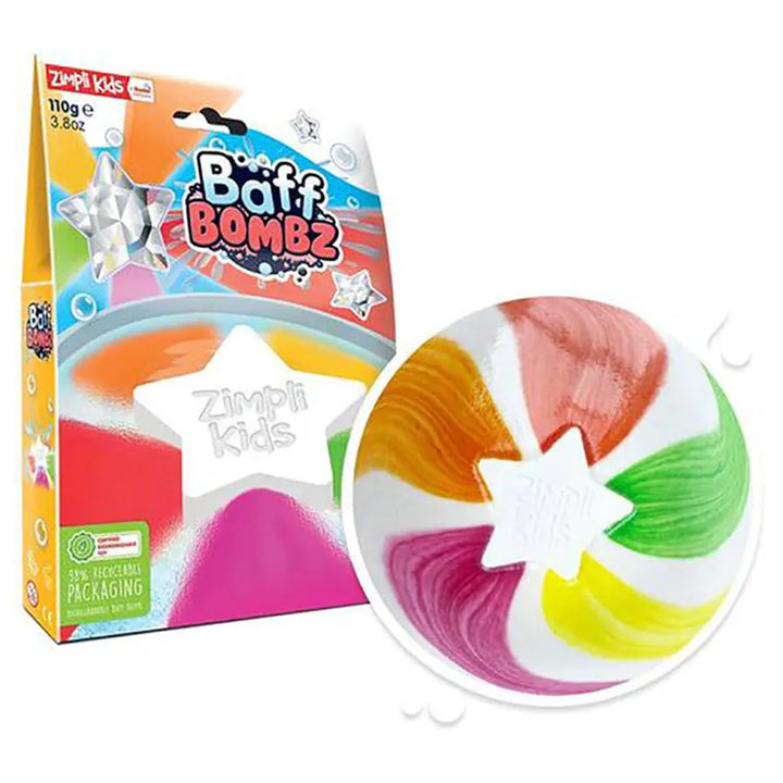 Baff Bomb White Star Rainbow Effect