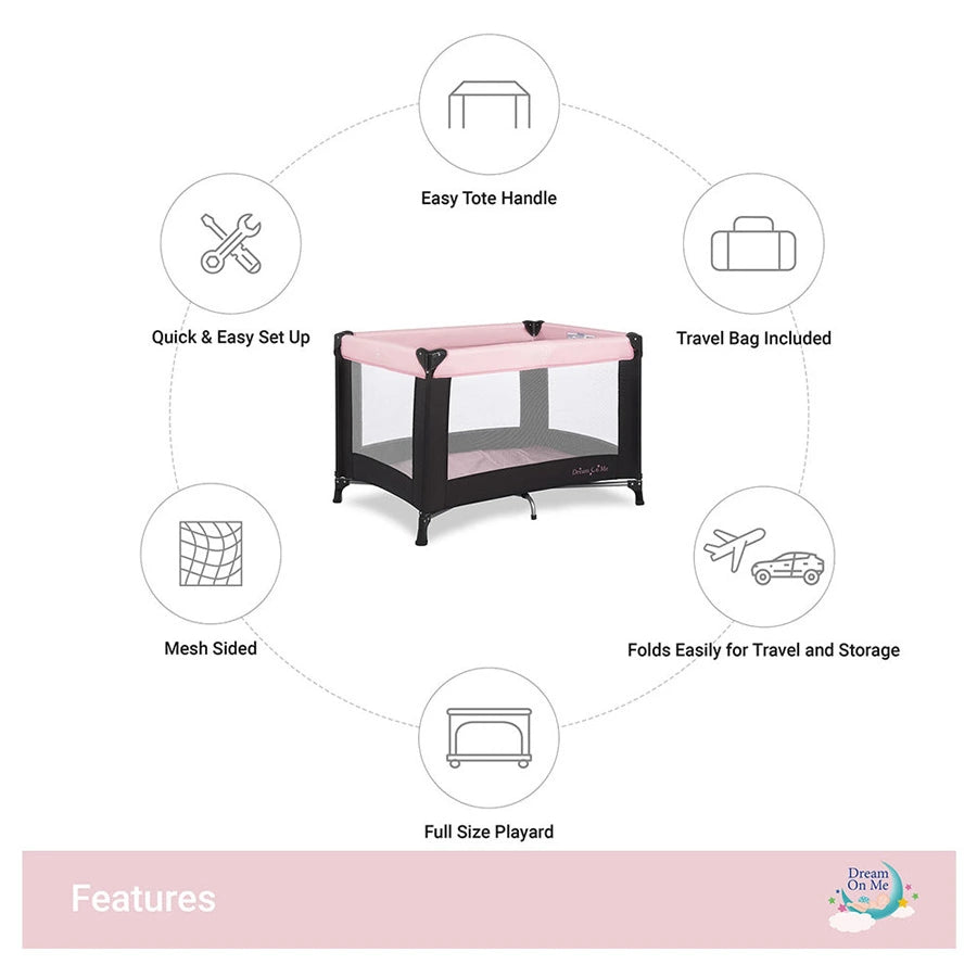Dream On Me - Nest Portable Play Yard (Pink)