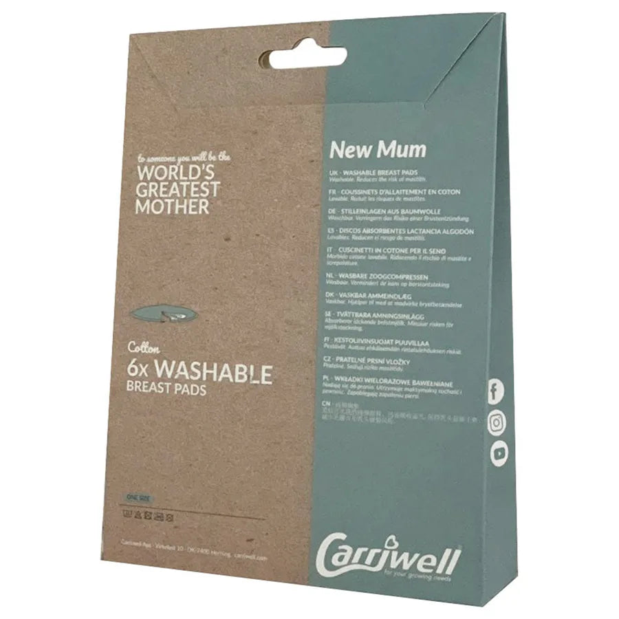 Carriwell Washable Breast Pads (Black) -Pack of 6