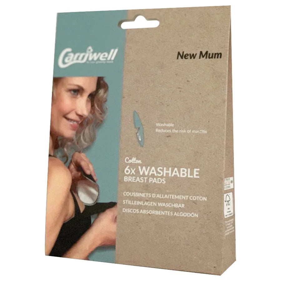 Carriwell Washable Breast Pads (Black) -Pack of 6