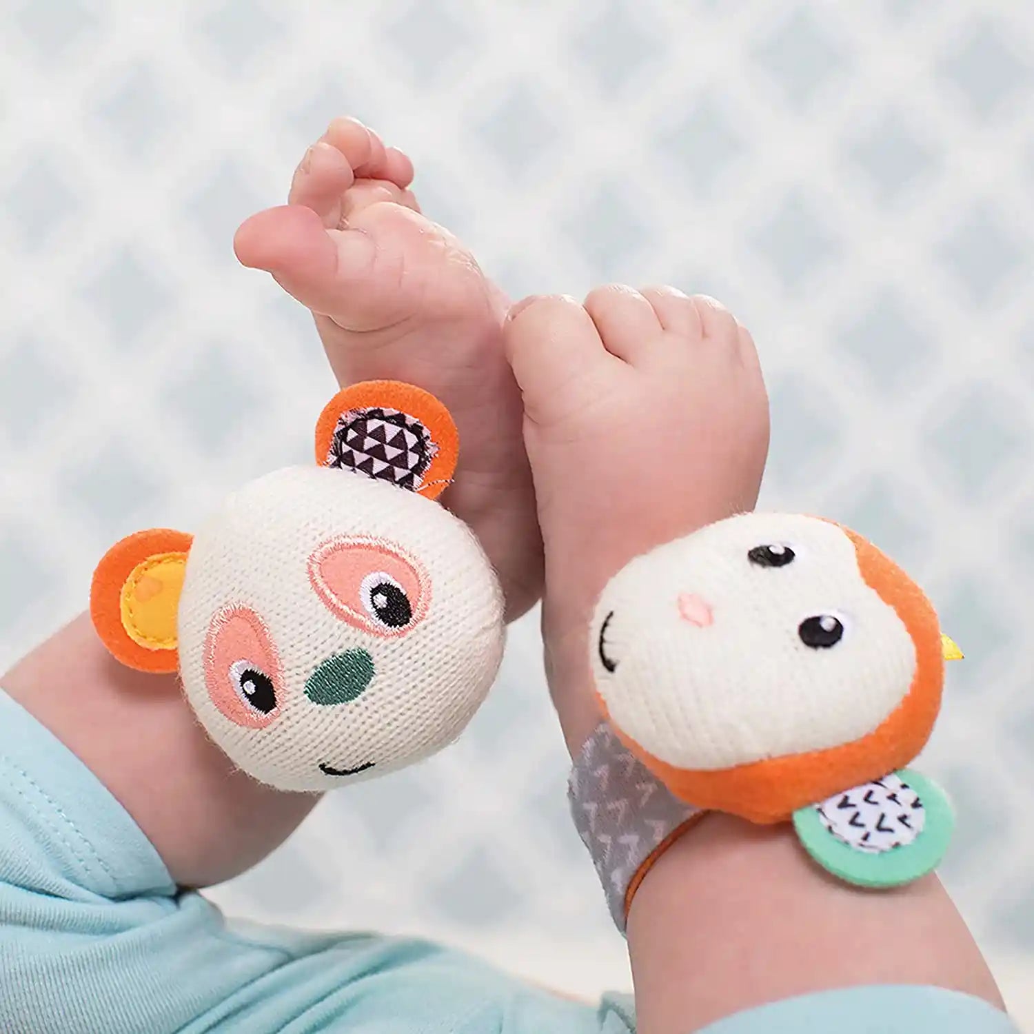 Infantino - Wrist Rattles - Monkey/Panda