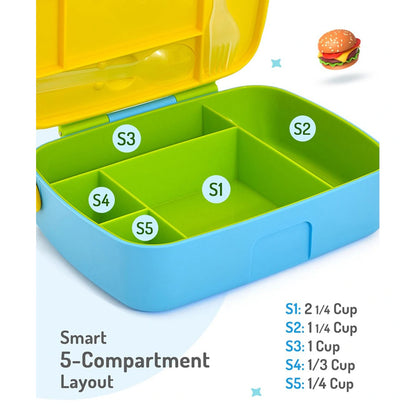 Bonfino Lunch Box with Bottle and Lunch Bag 3pcs (Blue and Green)
