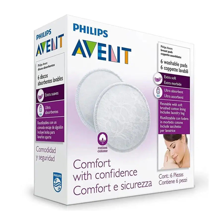 Philips Avent Wash Breast Pads 6pcs - SCF155/06