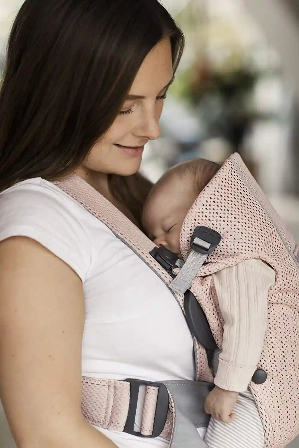 <tc>حاملة الأطفال بيبي بيورن ميني - شبكة ثلاثية الأبعاد (وردي لؤلؤي)</tc>