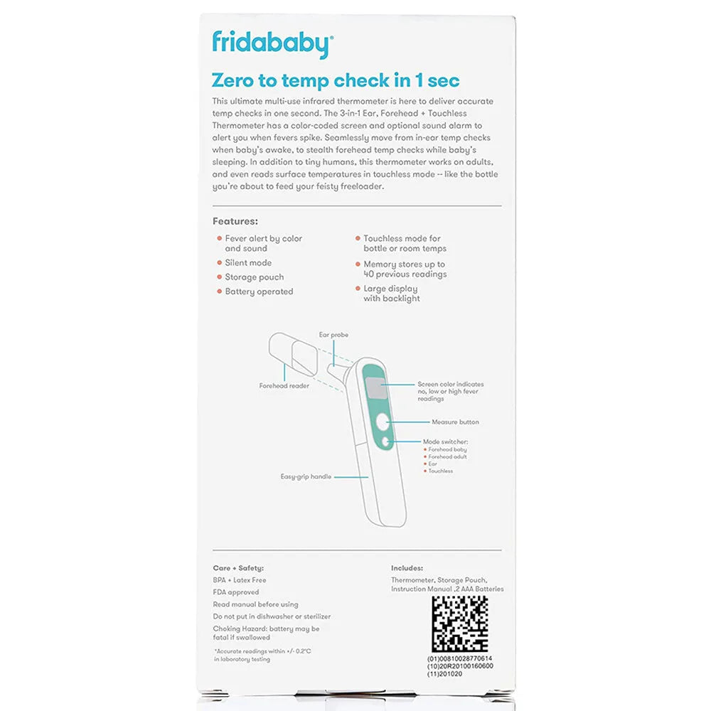 Fridababy - 3-in-1 Baby Ear Forehead Touchless Infrared Thermometer
