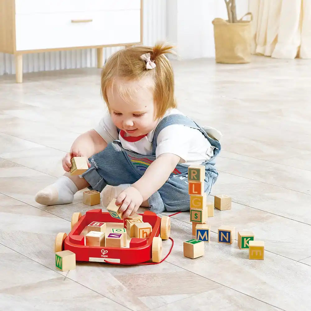 Hape Pull-along Cart with Stacking Blocks Hape Pull-along Cart with Stacking Blocks