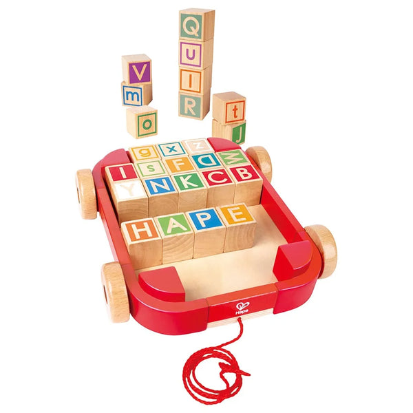 Hape Pull-along Cart with Stacking Blocks