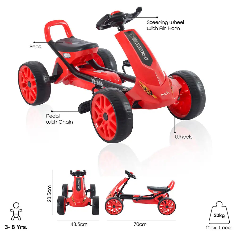 دراجة Moon Brizee Go-Kart Pedal (حمراء) دراجة Moon Brizee Go-Kart Pedal (حمراء)