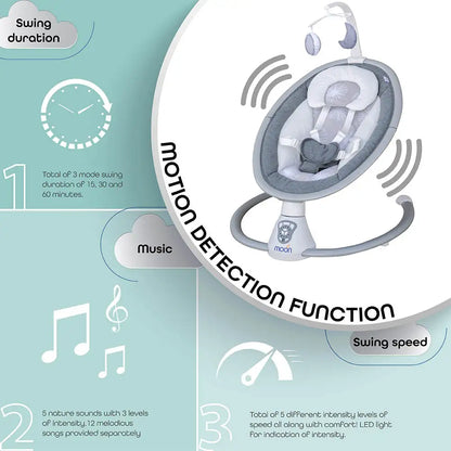 Moon Musical Baby Swing (Grey)