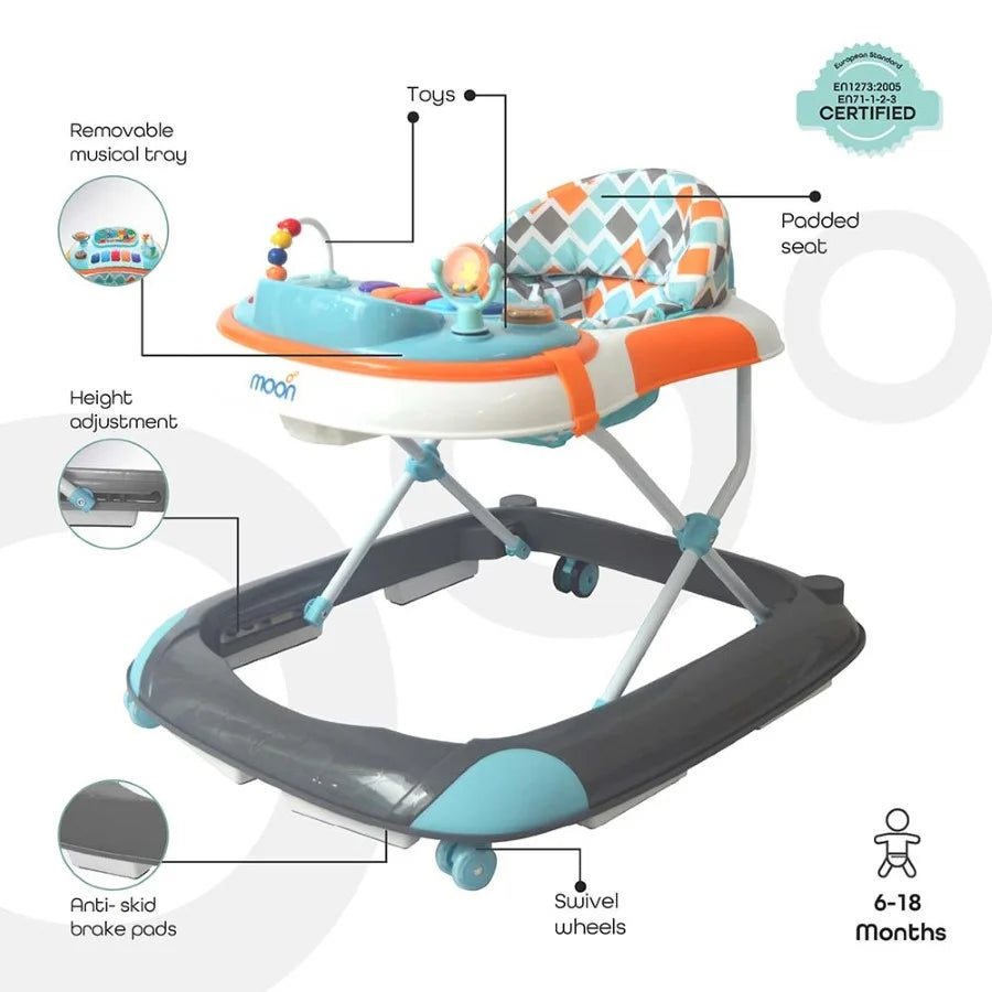 Moon - MUV Baby/Child Walker with Music & Toys (Grey)