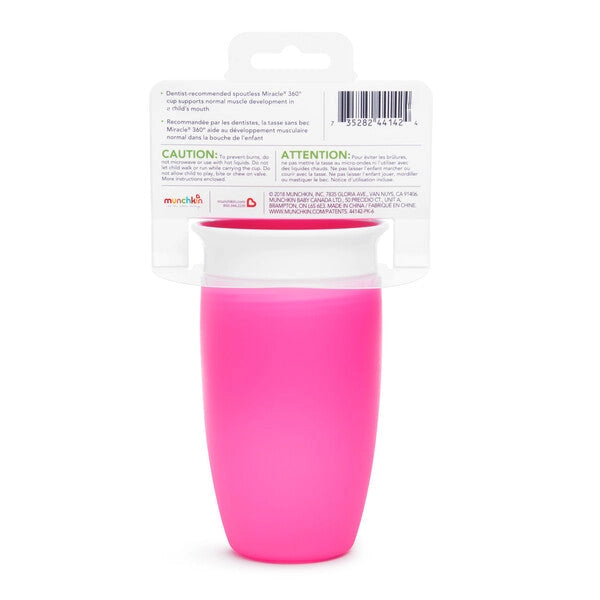 Munchkin - Miracle 360 Sippy Cup 10oz with Lid (Pink)