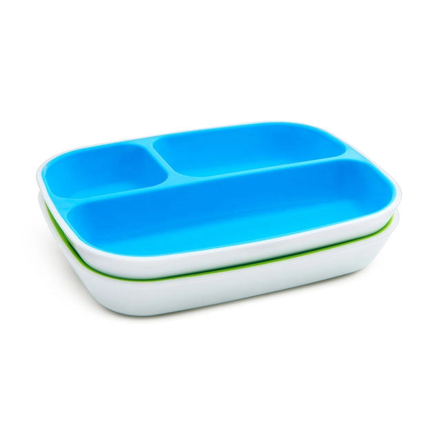 Munchkin - Splash Toddler Bowls & Plates Dining Set, Pack of 4 (Blue/Green)