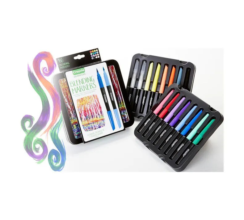 Crayola - Signature Blending Markers with Tin, 16 Count