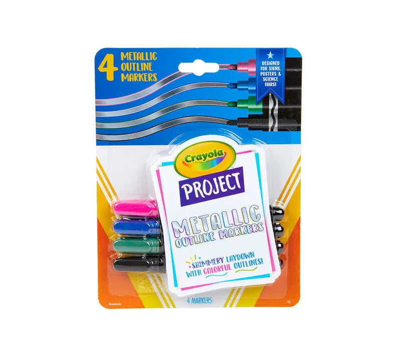 أقلام تحديد معدنية من مجموعة Crayola Project، عبوة من 4 قطع أقلام تحديد معدنية من مجموعة Crayola Project، عبوة من 4 قطع